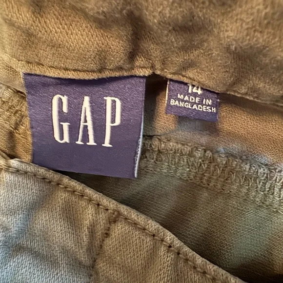 Gap Army Green Twill Wide Leg Pants — Size 14 - Picture 4 of 6